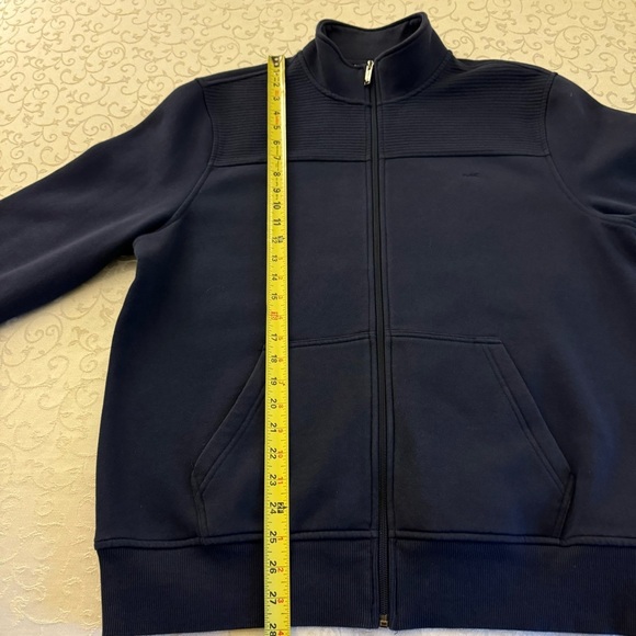 Michael Kors Mens Front Zip Logo Cotton Navy Sweatshirt - Picture 12 of 14